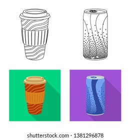 Vector design of drink and bar symbol. Set of drink and party stock vector illustration.