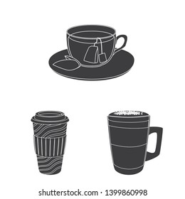 Vector design of drink and bar symbol. Set of drink and party vector icon for stock.