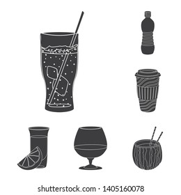 Vector design of drink and bar symbol. Set of drink and party stock symbol for web.
