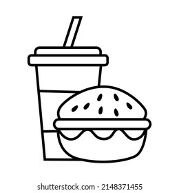 vector design, drink and burger shape illustration