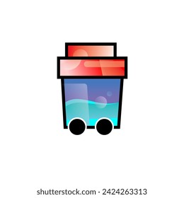 vector design of drinking containers with the theme of drinks ready to be delivered