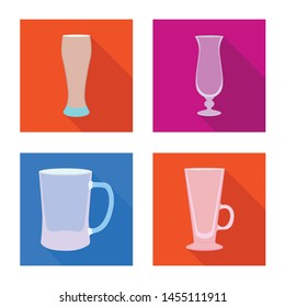 Vector design of drinks and restaurant icon. Collection of drinks and celebration stock vector illustration.