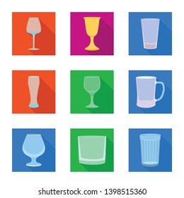Vector design of drinks and restaurant logo. Collection of drinks and celebration stock vector illustration.