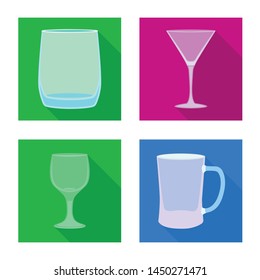 Vector design of drinks and restaurant logo. Collection of drinks and celebration stock vector illustration.