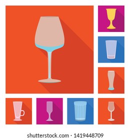 Vector design of drinks and restaurant sign. Collection of drinks and celebration stock symbol for web.