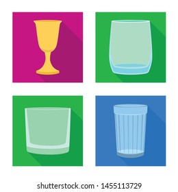 Vector design of drinks and restaurant symbol. Set of drinks and celebration stock symbol for web.