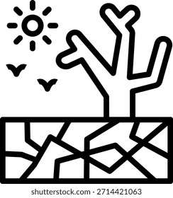 Estilo de icono de sequía de diseño de Vector