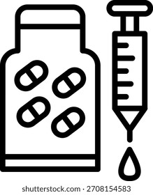 Estilo de ícone de medicamento de design de vetor