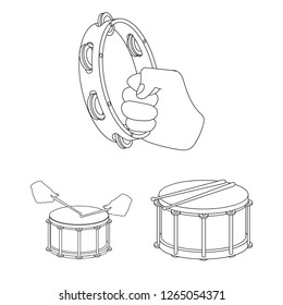 Vector design of drum and instrument logo. Set of drum and festival vector icon for stock.