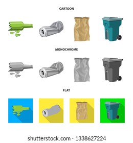 Vector design of dump  and sort icon. Collection of dump  and junk vector icon for stock.