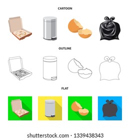 Vector design of dump  and sort icon. Set of dump  and junk stock symbol for web.