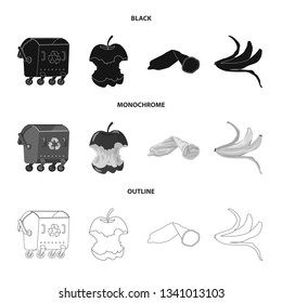 Vector design of dump  and sort icon. Collection of dump  and junk stock vector illustration.