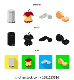 Vector design of dump  and sort icon. Collection of dump  and junk stock vector illustration.