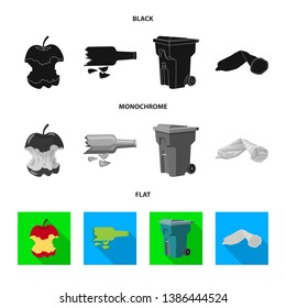 Vector design of dump  and sort icon. Collection of dump  and junk stock symbol for web.