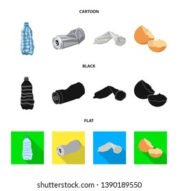 Vector design of dump  and sort icon. Collection of dump  and junk stock vector illustration.