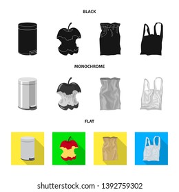 Vector design of dump  and sort icon. Set of dump  and junk stock vector illustration.