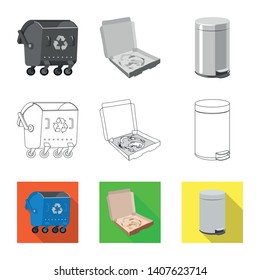 Vector design of dump  and sort icon. Set of dump  and junk stock vector illustration.
