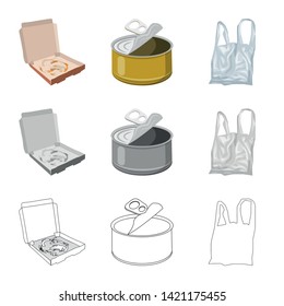 Vector design of dump  and sort icon. Set of dump  and junk stock symbol for web.