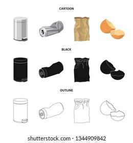 Vector design of dump  and sort logo. Collection of dump  and junk stock symbol for web.