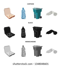 Vector design of dump  and sort logo. Set of dump  and junk stock symbol for web.