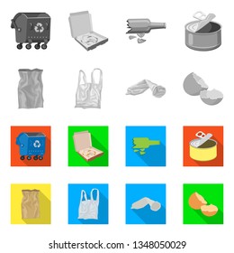 Vector design of dump  and sort logo. Collection of dump  and junk stock vector illustration.