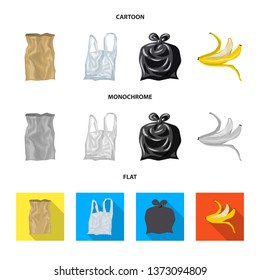 Vector design of dump  and sort logo. Collection of dump  and junk stock symbol for web.