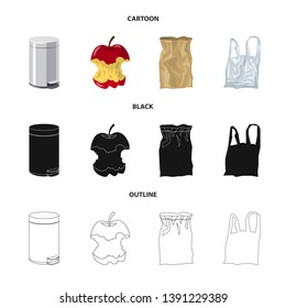 Vector design of dump  and sort logo. Collection of dump  and junk stock symbol for web.