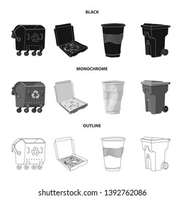 Vector design of dump  and sort logo. Set of dump  and junk vector icon for stock.