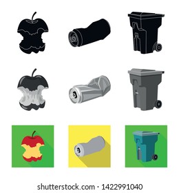 Vector design of dump  and sort logo. Set of dump  and junk stock vector illustration.