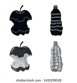 Vector design of dump and sort logo. Set of dump and junk vector icon for stock.