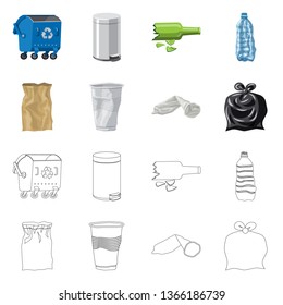Vector design of dump  and sort sign. Collection of dump  and junk vector icon for stock.