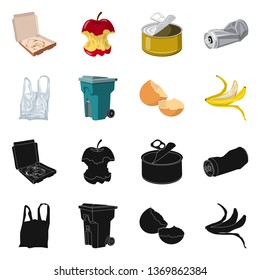 Vector design of dump  and sort sign. Collection of dump  and junk stock symbol for web.