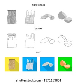 Vector design of dump  and sort sign. Set of dump  and junk stock vector illustration.