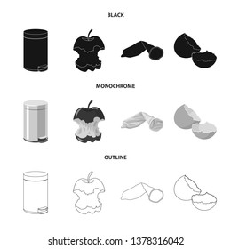 Vector design of dump  and sort sign. Set of dump  and junk stock vector illustration.