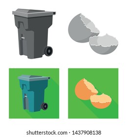 Vector design of dump and sort sign. Collection of dump and junk stock symbol for web.