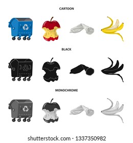 Vector design of dump  and sort symbol. Set of dump  and junk stock vector illustration.