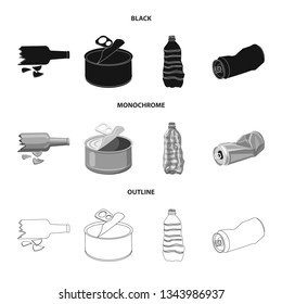 Vector design of dump  and sort symbol. Set of dump  and junk vector icon for stock.