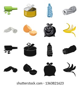 Vector design of dump  and sort symbol. Set of dump  and junk vector icon for stock.