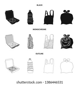 Vector design of dump  and sort symbol. Set of dump  and junk stock symbol for web.