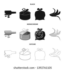 Vector design of dump  and sort symbol. Collection of dump  and junk stock symbol for web.