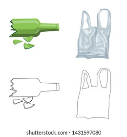 Vector design of dump and sort symbol. Set of dump and junk stock symbol for web.