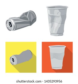 Vector design of dump and sort symbol. Set of dump and junk stock vector illustration.