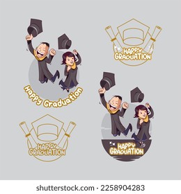
vector design during graduation celebration