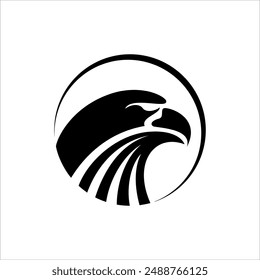 VECTOR DESIGN EAGLE HEAD LINE ART SILHOUETTE LOGO