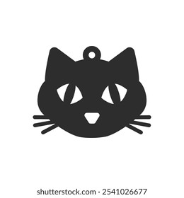 Vector design for earring, pendant or keychain with cat face shape. Jewelry silhouette laser cut template. Cnc cutting with metal, wood or leather