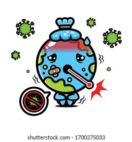 vector design of the earth has a virus