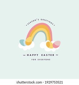 Vector design Easter egg with white ribbon. Typography and icon for greeting card