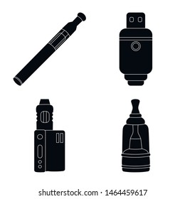 Vector design of e-cig and trendy sign. Set of e-cig and electronic vector icon for stock.