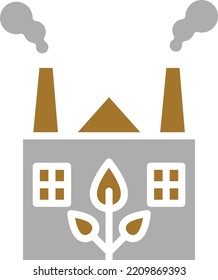 Diseño de vectores Estilo de iconos de fábrica ecológica