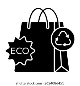 Vector design of the eco shopping bag